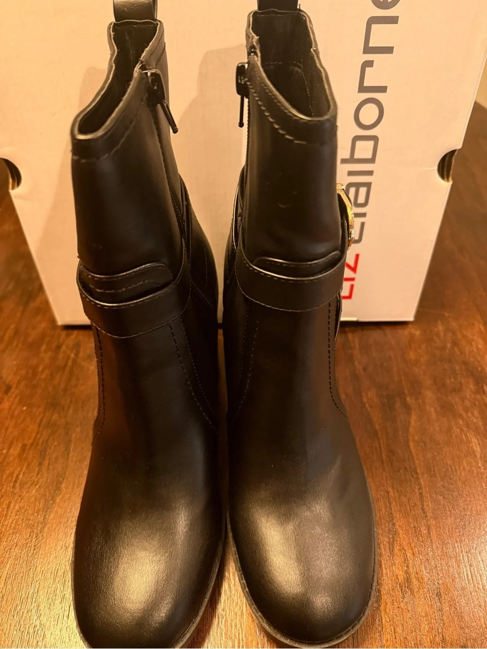 Liz Claiborne LC Olinda Black Ankle Booties Women’s Size 6.5M Memory Foam New IB - Picture 2 of 11